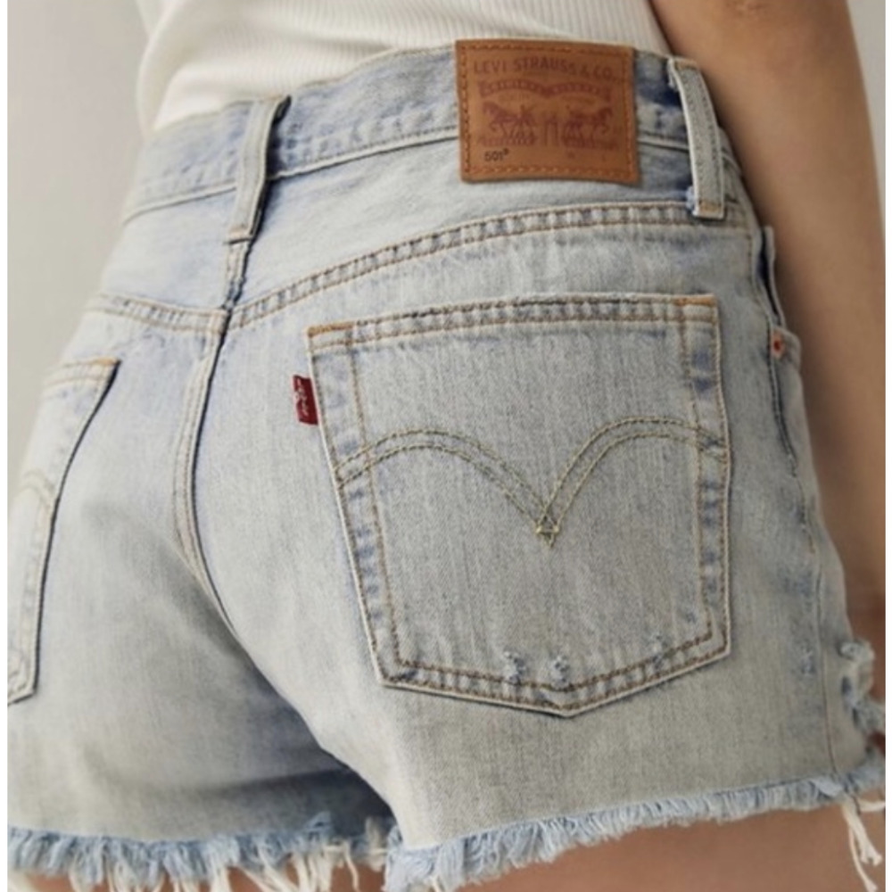 LEVI'S 501 High Rise Waveline Denim Shorts‎